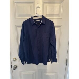 Campia Moda Shirt Mens Dress Large Blue Geometric Long Sleeve Button Up Cotton